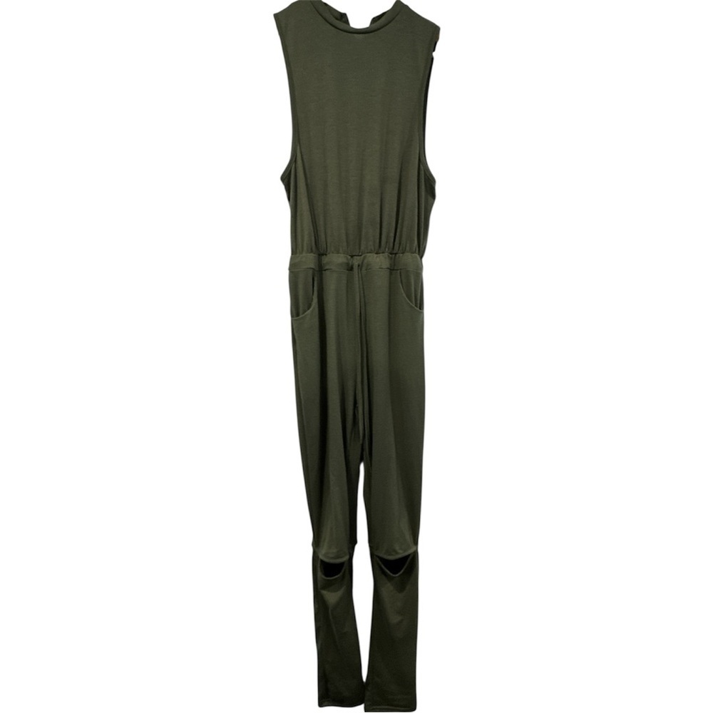Sleeveless Olive Green Women's Jumpsuit Size Medium
